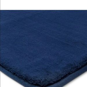 Velveteen Memory Foam Bath Rug Nighttime Blue